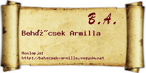 Behácsek Armilla névjegykártya